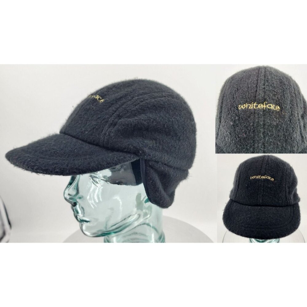 VTG Turtle Fur 5 Panel Fleece Cap Ear Flaps Winter Hat Whiteface USA Size S/M